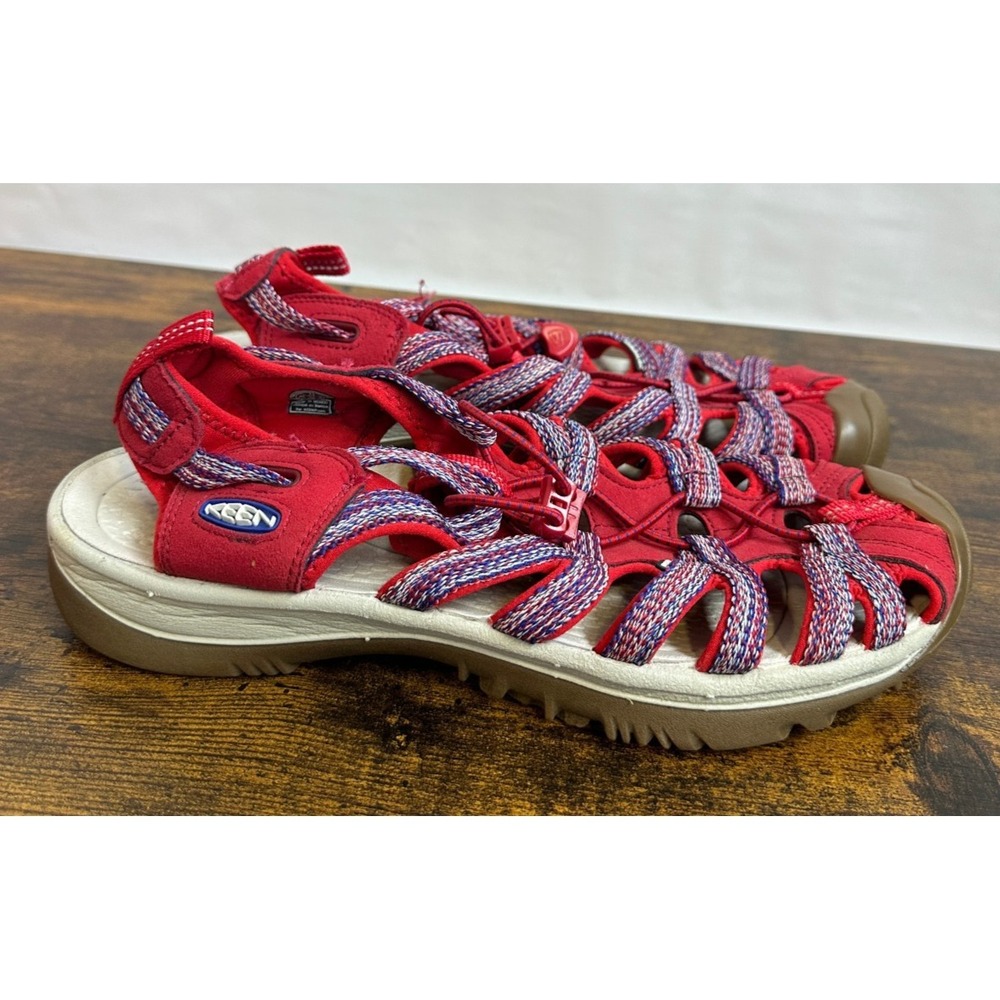Keen Whisper Closed Toe Sandals Size 11 Anti-Odor Red White & Blue 4th of July - Picture 2 of 11